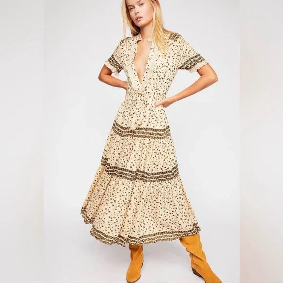 Free People Rare Feeling Pleated Maxi Dress - Picture 1 of 4